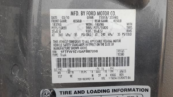 Photo 2 VIN: 1FTFW1EV8AFB87098 - FORD F 150 