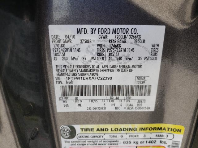 Photo 9 VIN: 1FTFW1EVXAFC22398 - FORD F150 SUPER 