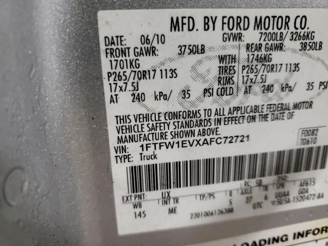 Photo 12 VIN: 1FTFW1EVXAFC72721 - FORD F-150 