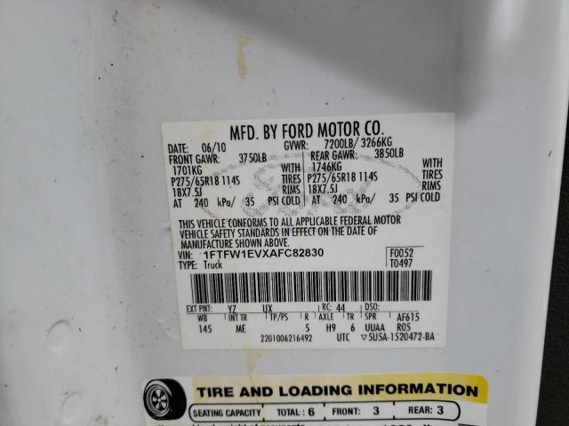 Photo 9 VIN: 1FTFW1EVXAFC82830 - FORD F150 SUPER 