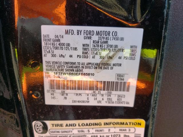 Photo 9 VIN: 1FTFW1R60EFB85810 - FORD F-150 