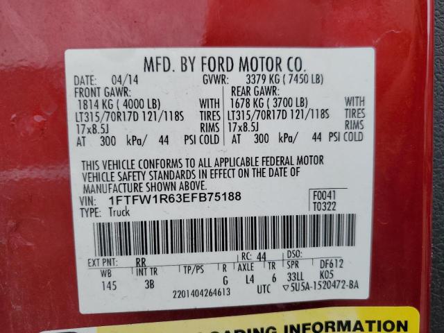 Photo 11 VIN: 1FTFW1R63EFB75188 - FORD F150 