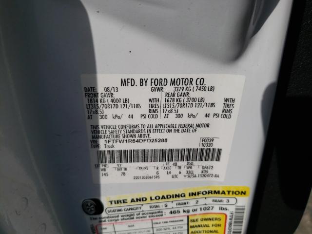 Photo 9 VIN: 1FTFW1R64DFD25288 - FORD F-150 