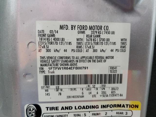 Photo 11 VIN: 1FTFW1R64EFB00791 - FORD F150 SVT R 