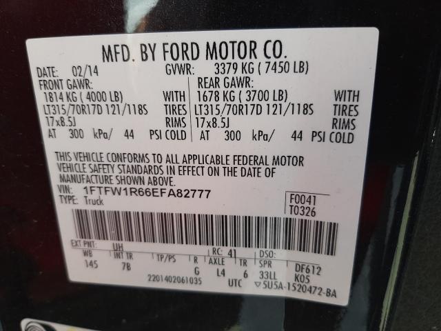 Photo 9 VIN: 1FTFW1R66EFA82777 - FORD F150 SVT R 