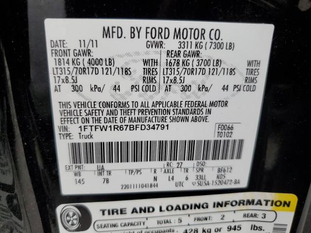 Photo 11 VIN: 1FTFW1R67BFD34791 - FORD F150 SVT R 