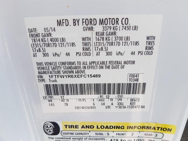 Photo 9 VIN: 1FTFW1R6XEFC15489 - FORD F150 SVT R 