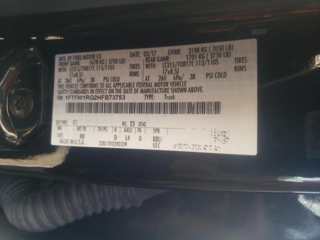 Photo 9 VIN: 1FTFW1RG2HFB73753 - FORD F150 RAPTO 