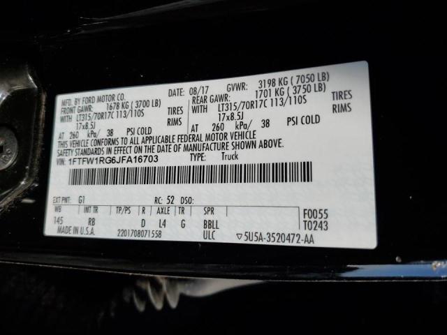 Photo 9 VIN: 1FTFW1RG6JFA16703 - FORD F150 RAPTO 