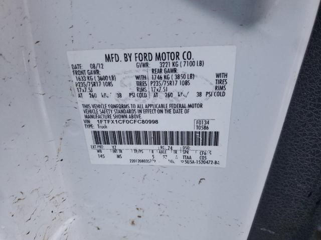 Photo 11 VIN: 1FTFX1CF0CFC80998 - FORD F150 SUPER 