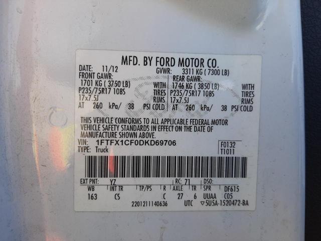 Photo 9 VIN: 1FTFX1CF0DKD69706 - FORD F150 SUPER 