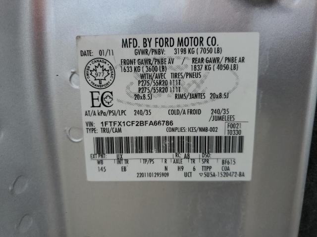 Photo 11 VIN: 1FTFX1CF2BFA66786 - FORD F150 SUPER 