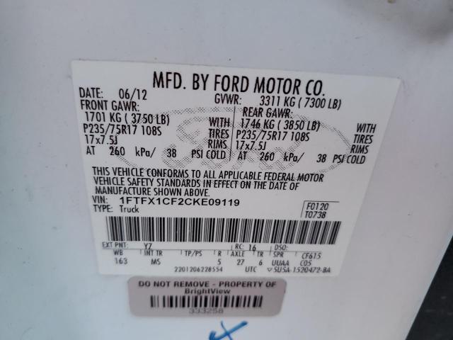 Photo 11 VIN: 1FTFX1CF2CKE09119 - FORD F-150 