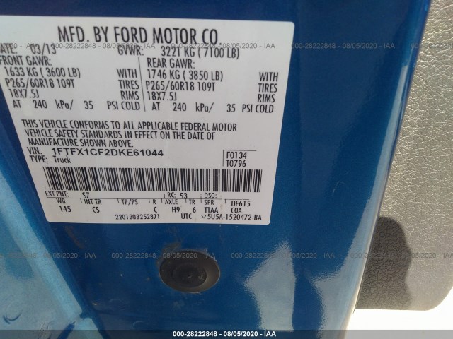 Photo 8 VIN: 1FTFX1CF2DKE61044 - FORD F-150 