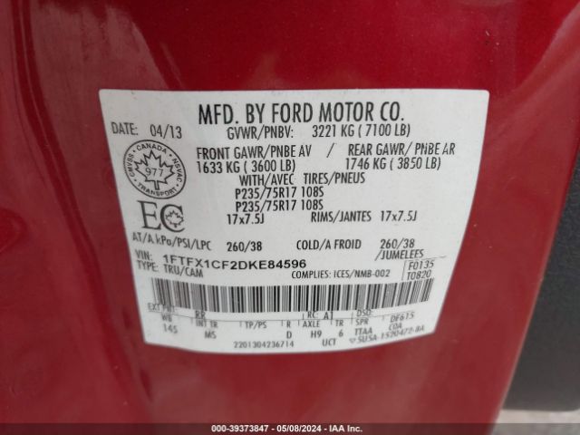 Photo 8 VIN: 1FTFX1CF2DKE84596 - FORD F-150 