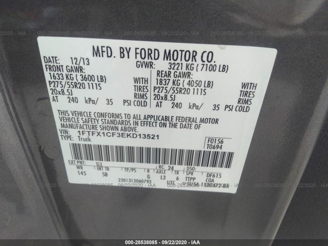 Photo 8 VIN: 1FTFX1CF3EKD13521 - FORD F-150 