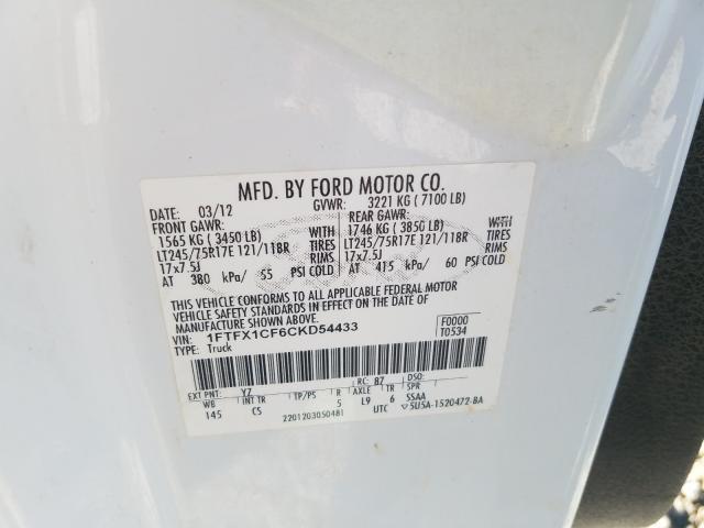 Photo 9 VIN: 1FTFX1CF6CKD54433 - FORD F150 SUPER 