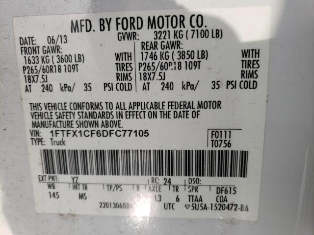 Photo 11 VIN: 1FTFX1CF6DFC77105 - FORD F150 SUPER 