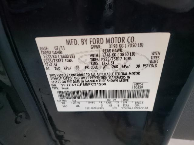 Photo 9 VIN: 1FTFX1CF8BFC31269 - FORD F150 SUPER 