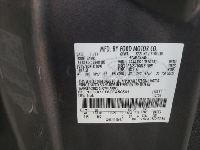 Photo 9 VIN: 1FTFX1CF8DFA50501 - FORD F150 SUPER 