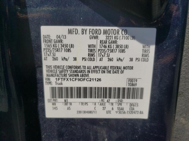 Photo 9 VIN: 1FTFX1CF9DFC21126 - FORD F150 SUPER 