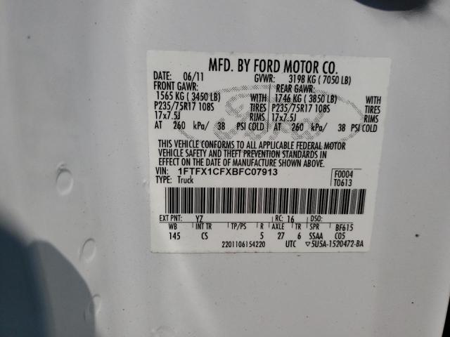 Photo 9 VIN: 1FTFX1CFXBFC07913 - FORD F150 SUPER 