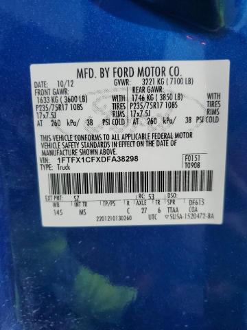 Photo 11 VIN: 1FTFX1CFXDFA38298 - FORD F150 SUPER 