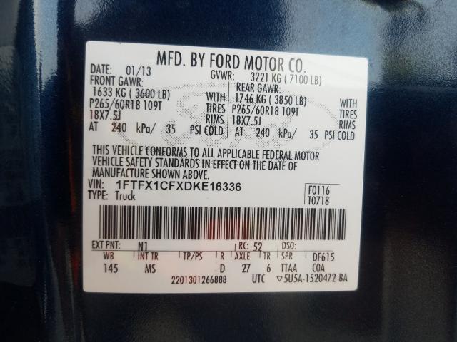 Photo 9 VIN: 1FTFX1CFXDKE16336 - FORD F150 SUPER 