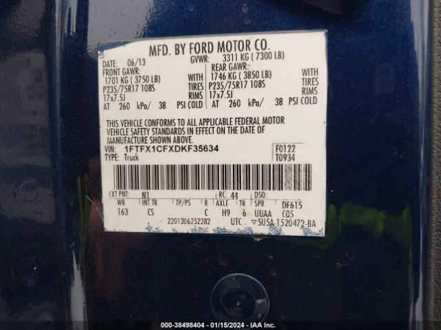 Photo 8 VIN: 1FTFX1CFXDKF35634 - FORD F-150 