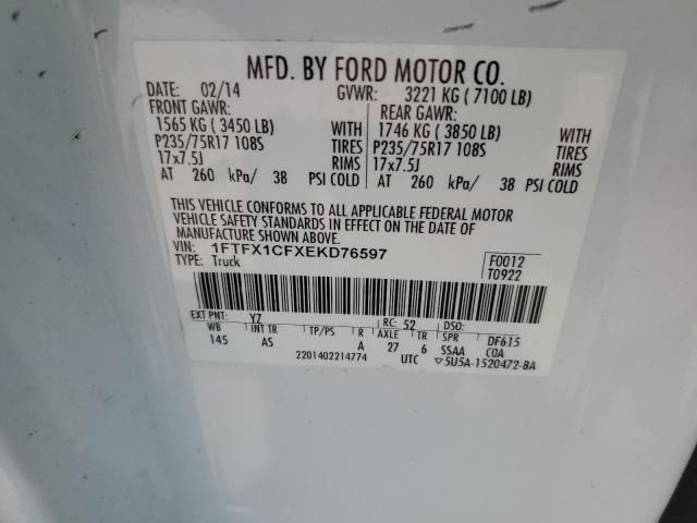 Photo 11 VIN: 1FTFX1CFXEKD76597 - FORD F150 SUPER 