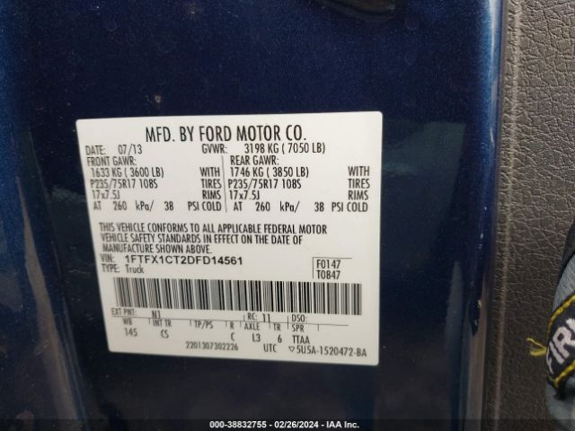 Photo 8 VIN: 1FTFX1CT2DFD14561 - FORD F-150 