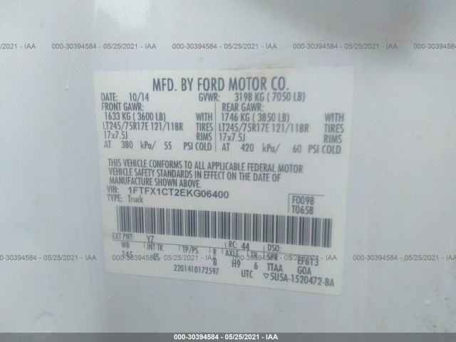 Photo 8 VIN: 1FTFX1CT2EKG06400 - FORD F-150 