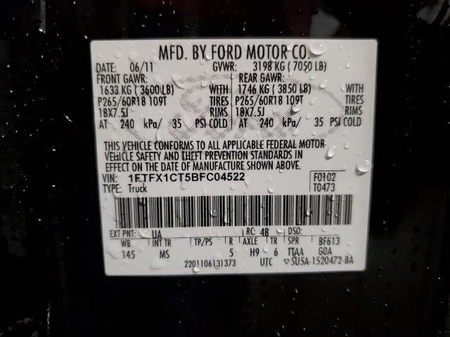 Photo 12 VIN: 1FTFX1CT5BFC04522 - FORD F150 SUPER 