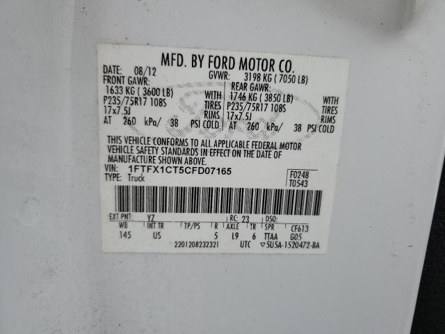 Photo 11 VIN: 1FTFX1CT5CFD07165 - FORD F150 SUPER 