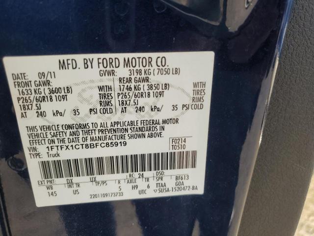 Photo 11 VIN: 1FTFX1CT8BFC85919 - FORD F150 SUPER 