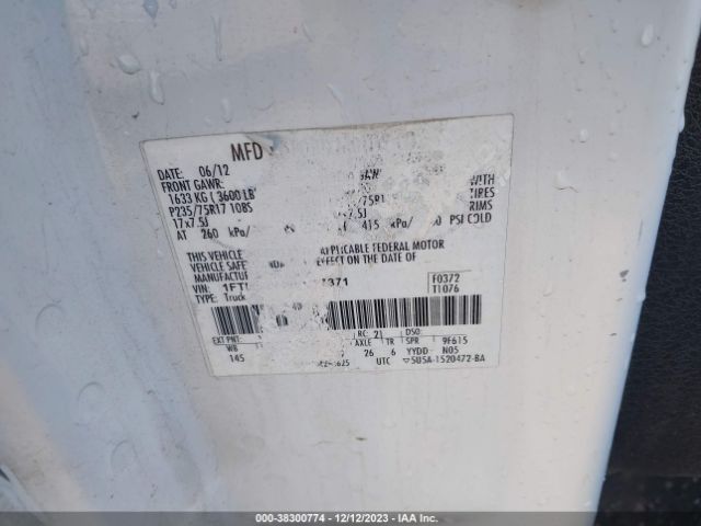 Photo 8 VIN: 1FTFX1CT8CKE10250 - FORD F-150 