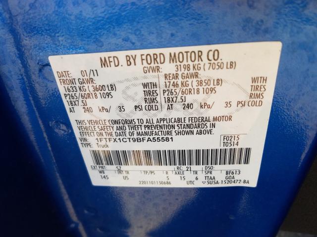 Photo 9 VIN: 1FTFX1CT9BFA55581 - FORD F150 SUPER 