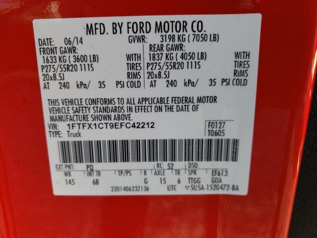 Photo 9 VIN: 1FTFX1CT9EFC42212 - FORD F150 SUPER 