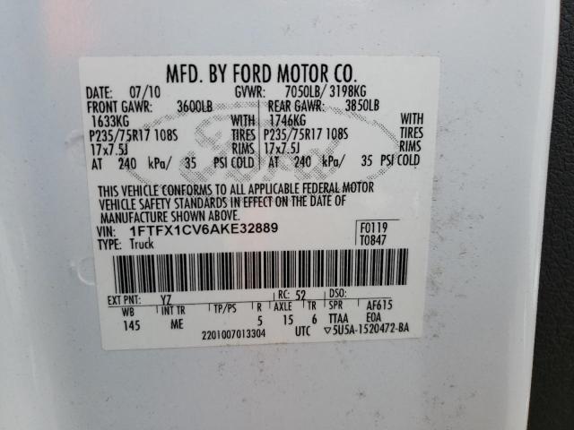 Photo 11 VIN: 1FTFX1CV6AKE32889 - FORD F150 SUPER 