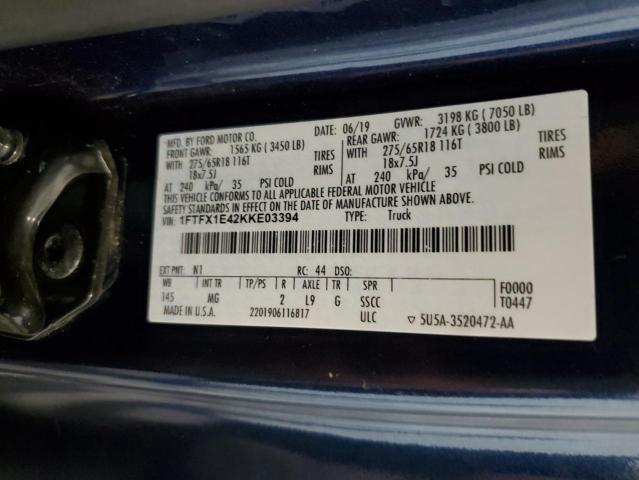 Photo 11 VIN: 1FTFX1E42KKE03394 - FORD F150 SUPER 