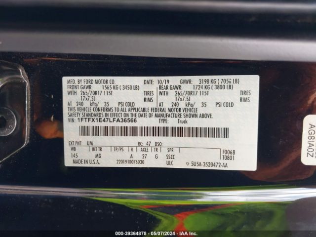 Photo 8 VIN: 1FTFX1E47LFA36566 - FORD F150 