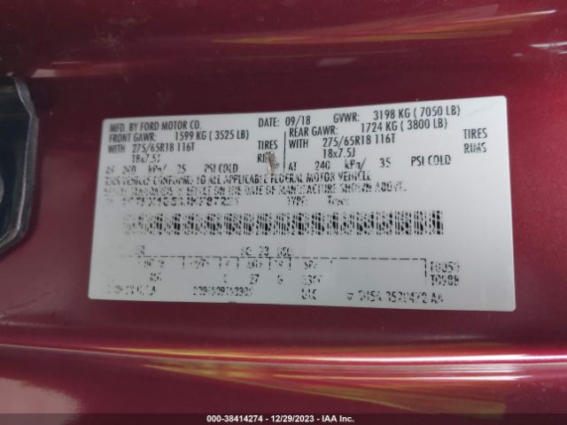 Photo 8 VIN: 1FTFX1E53JKF87221 - FORD F-150 