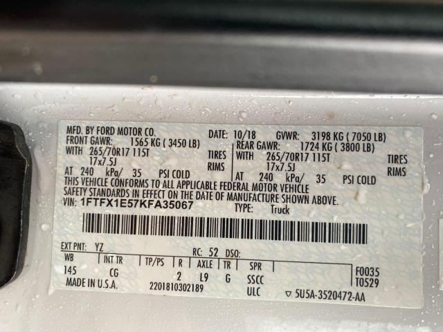 Photo 9 VIN: 1FTFX1E57KFA35067 - FORD F-150 