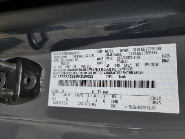 Photo 11 VIN: 1FTFX1E82MKD20022 - FORD F150 SUPER 