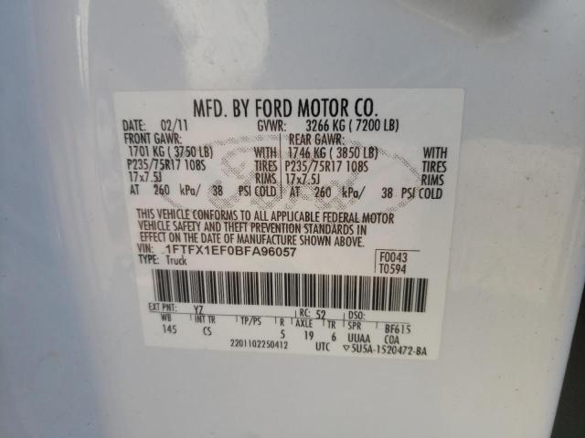 Photo 9 VIN: 1FTFX1EF0BFA96057 - FORD F150 SUPER 