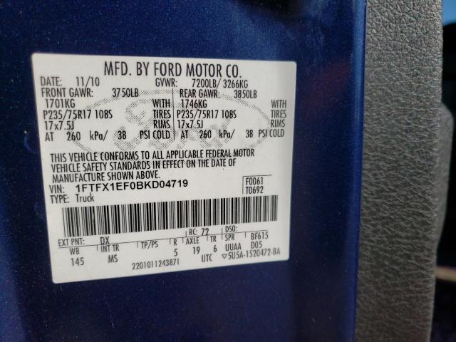 Photo 9 VIN: 1FTFX1EF0BKD04719 - FORD F150 SUPER 