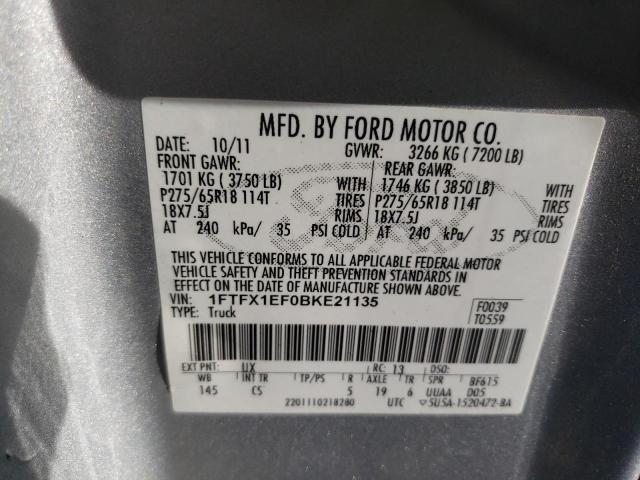 Photo 9 VIN: 1FTFX1EF0BKE21135 - FORD F150 SUPER 