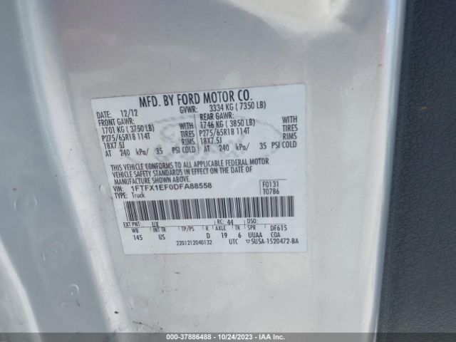 Photo 8 VIN: 1FTFX1EF0DFA88558 - FORD F-150 