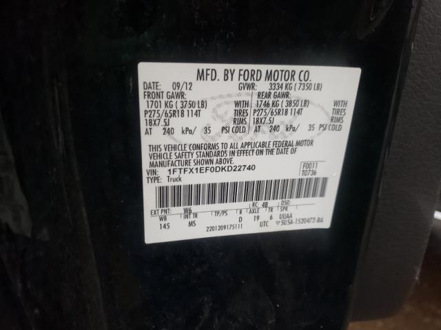 Photo 9 VIN: 1FTFX1EF0DKD22740 - FORD F150 SUPER 