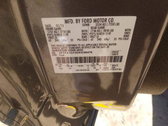 Photo 9 VIN: 1FTFX1EF0DKE98476 - FORD F150 SUPER 